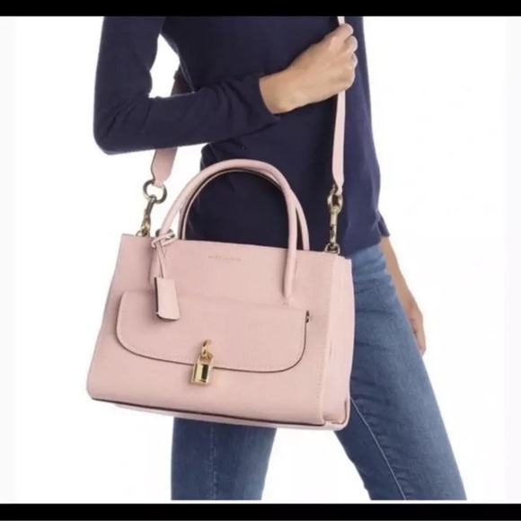 Rose pink Marc Jacobs Lock that tote leather Satchel Crossbody - Picture 3 of 7